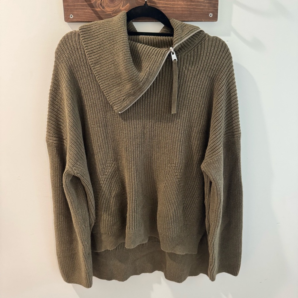 All‎ Saints Kadine Roll Neck Sweater in Military Green Large